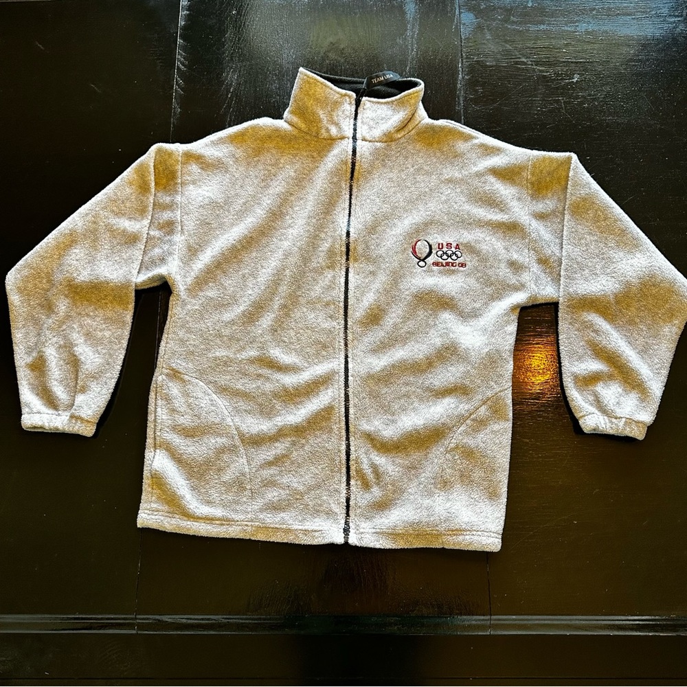 Medium The Olympics 2008 Olympics Gray Zip Up Party